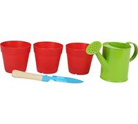 Small Foot 12016 Set de Plantes et Jardin en Bois et Métal avec 3 Pots réutilisables Multicolore