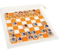 Small Foot 12021 Jeu d'échecs de Voyage certifié FSC 100% avec Sac Pratique pour Le Transport et Le Terrain de Jeu, Jeu pour Femme également Possible Jouets, Multicolore