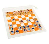 Small Foot 12021 Jeu d'échecs de Voyage Certifié FSC 100% avec Sac Pratique pour le Transport et le Terrain de Jeu, pour Femme également Possible, Multicolore