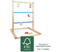 Small Foot 12034 Active Jeu de Lancer en Bois certifié FSC 100 % pour Grands et Petits Jouets de Plein air Multicolore