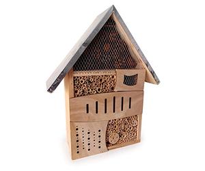 Small Foot 1269 Hôtel à Insectes Tour du Monde Bois Nature 32,5 x 11 x 40 cm