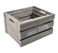 Small Foot 1398 Caisse en Bois Shabby Chic Lot de 3 aux Couleurs Tendances, décoration créative