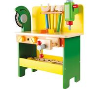 Small Foot 1538 Etabli "Christian" en bois, jouets en bois avec vis, écrous et planches perforées, à partir de 3 ans