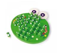 Small Foot 1876 Solitaire bois, jeu de société avec 33 pions de grenouilles, à partir de 6 ans, Vert