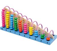 small foot 2138 Boulier en bois, règle à calcul avec des exercices mathématiques et perles en bois intégrés, 6 ans et plus