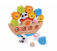 Small Foot 2490 " Balancier «Arche» ", jeu d'équilibre en bois avec design de l'Arche de Noé, jeu de motricité avec dés, à partir de 3 ans