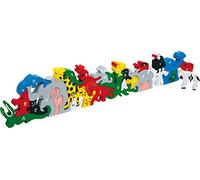 small foot 2841 Puzzle animaux «Lettres et nombres» en bois, apprendre les lettres et nombres facilement, à partir de 5 ans