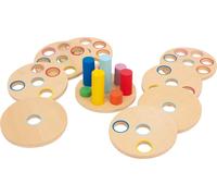 small foot 3386 Puzzle game "Logistack" made of wood, 8 discs and coloured stick
