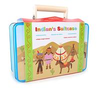 small foot 3922 Valise d´enfant Set d´indien, avec hache, couteau, flèche, arc, à partir de 3 ans