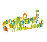 Small Foot 4249 Domino Rallye Grenouilles en Bois laqué Multicolore, 100 pièces avec de Nombreux pions colorés