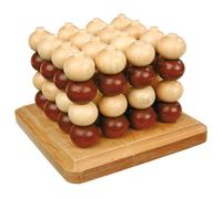 small foot 4462 Morpion en bois en 3D, jeu de stratégie à plusieurs niveaux pour deux personnes, à partir de 5 ans, Einfarbig