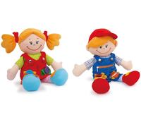 small foot 5576 Cloth dolls "Chiara & Massimo", learning dolls for the training