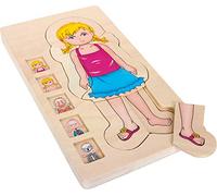 small foot 5814 Puzzle "Anatomie fille" en bois, 29 pcs. avec cinq couches, à partir de 3 ans