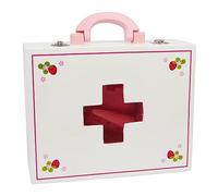 small foot 6113 Mallette de docteur en bois, avec thermomètre, stéthoscope et coiffe, jeu de rôle à partir de 3 ans