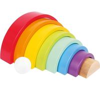 Small Foot 6969 Blocs de Construction Arc-en-Ciel Grand, en Bois, Jeu à encastrer pour la motricité Fine, à partir de 12 Mois