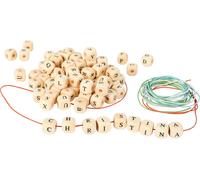 small foot 7553 Threading Game Jewellery Hobby Set, 300 letter beads of wood wit