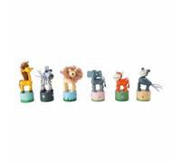 Small Foot 7924 Animaux à presser Afrique avec différents animaux, multicolore, 6 pièces (1 set)