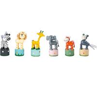 Small Foot Design Jeu de figurines en bois 7924 – Animaux-poussoir Afrique, 6 animaux, dès 3 ans