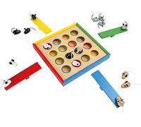 Small foot 7959 Jeu d'habileté "souris sauteuses" en bois, jeu de société pour 1 à 4 joueurs, dès 3 ans