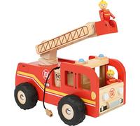 Small foot 8509 Échelle en bois pour camion de pompier, avec échelle à plateau tournant et 2 figurines de pompier