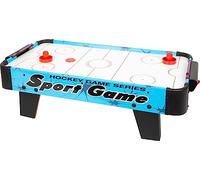 Small Foot Air-Hockey Champion, Table de Jeu Compact pour Le Hockey de Vitesse, avec Palet, à partir de Cinq Ans, 12445, Bleu