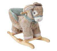 Small Foot Design - Âne à bascule 12210 - Siège en peluche, poignées et licol - 12 mois - Beige