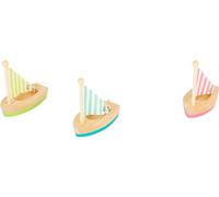 Small Foot Design - Jouets de bain Voiliers aquatiques Set de 3 Bateaux en Boi dès 2 Ans 11653