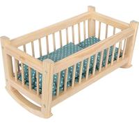 Small Foot Berceau de poupée Nature, en Bois de Haute qualité, avec literie surdimensionnée, à partir de 3 Ans, 12821