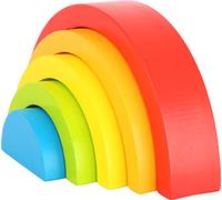 Small Foot Design – Blocs en bois Arc-en-ciel 10585 – Motricité pour bébés, 5 formes