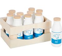 small foot Boîte à lait "fresh" en bois, accessoire pour la boutique et la cuisine d'enfants, jeu de rôle à partir de 3 ans, 12354