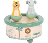Small Foot Boîte à Musique « Safari » en Bois certifié FSC® 100%, Tigre et éléphant, dès 2 Ans, 12738