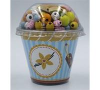 Small Foot - Boite de perles en bois - Cupcake - couleurs variees nuance vanille G