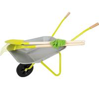 Small Foot Brouette avec Outils de Jardin, y Compris Gants, bêche et râteau, Jouets de Plein air, dès 3 Ans, 11627