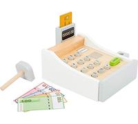 Small Foot Caisse de Jeu en Bois, avec Scanner, Lecteur de Cartes, Argent fictif et Cartes de crédit, dès 3 Ans 11099