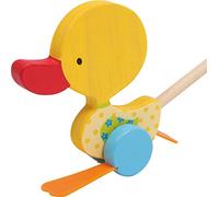 Small Foot Design - Jouet pousseur Canard à dandiner en bois 3357, dès 18 mois