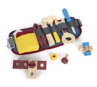 Small Foot Design Ceinture à outils Workshop – Outils et accessoires en bois – Dès 3 ans – Coloré