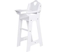 Small Foot Chaise Haute de poupée en Bois laqué Blanc, Accessoire pour poupées avec Tablette Rabattable, dès 3 Ans, 2872