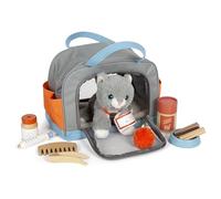 Small Foot – Jouet Chat 12601 avec sac et set de soin – À partir de 2 ans