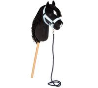 Small Foot Cheval bâton Eddie noir - tête en peluche, crinière, licol, bride, longe (3-8 ans)