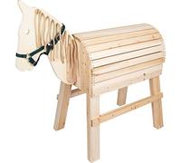 Small Foot Cheval de Bois pour Enfants à partir de 3 Ans, Aide à l'escalade et Licol, adapté à l'extérieur, 11664, Beige