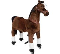small foot Cheval en Peluche sur Roues, chevalà Monter jusqu'à 50 kg, à partir de 5 Ans, 12462, Marron