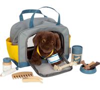 small foot Chien personnalisable avec sac et set de soins dès 2 ans : Avec nom