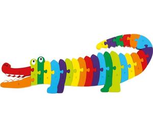 Small Foot Company - 3425 - Puzzle en Bois - Crocodile - Alphabet, White