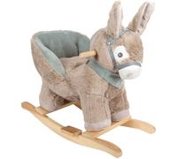 Small Foot Design - Âne à bascule 12210 - Siège en peluche, poignées et licol - 12 mois - Beige
