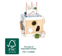small foot- Labyrinthe Cube de motricité « Arctic » en Bois certifié FSC 100%, dès 12 Mois, 12451, Petit, Blanc