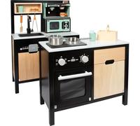 Small Foot Cuisine pour Enfants Industrial avec îlot de Cuisine, en Bois avec Beaucoup Accessoires, dès 3 Ans, 12432
