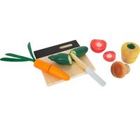 Small Foot – Set de légumes à découper en bois avec planche et boîte de rangement