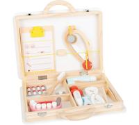 Small Foot Dental 2 in 1 Wooden Doctor's Case with Syringe Stethoscope Bit Role