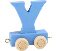 Small Foot Design 10375 'Train de lettres multicolores' Lettre Y en bois, bleue (1 pièce)