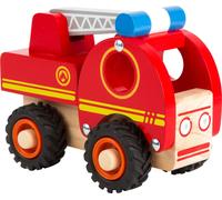 small foot 11075 Camion de pompiers en bois, facile d'accès, avec roues caoutchoutées, à partir de 18 mois, Rouge